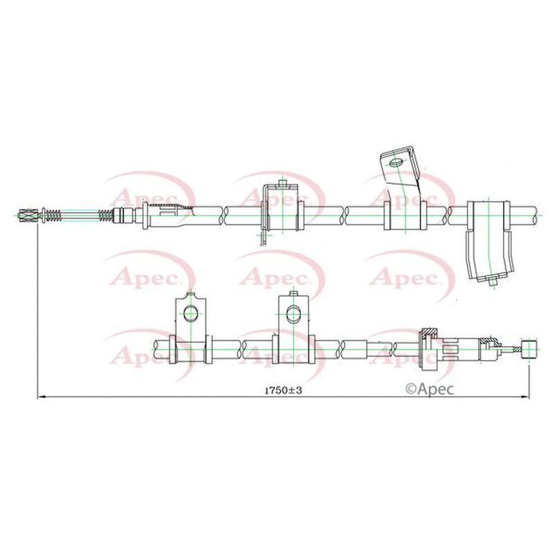 Apec Handbrake Cable Left Rear CAB1690