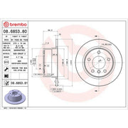 Brembo 2 x Solid Rear Brake Discs 08.6853.81-x2