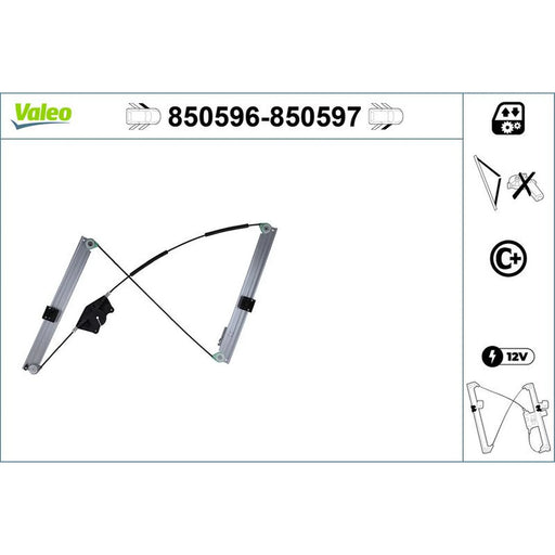 Valeo Electric Window Regulator Lifter Left Front 850596