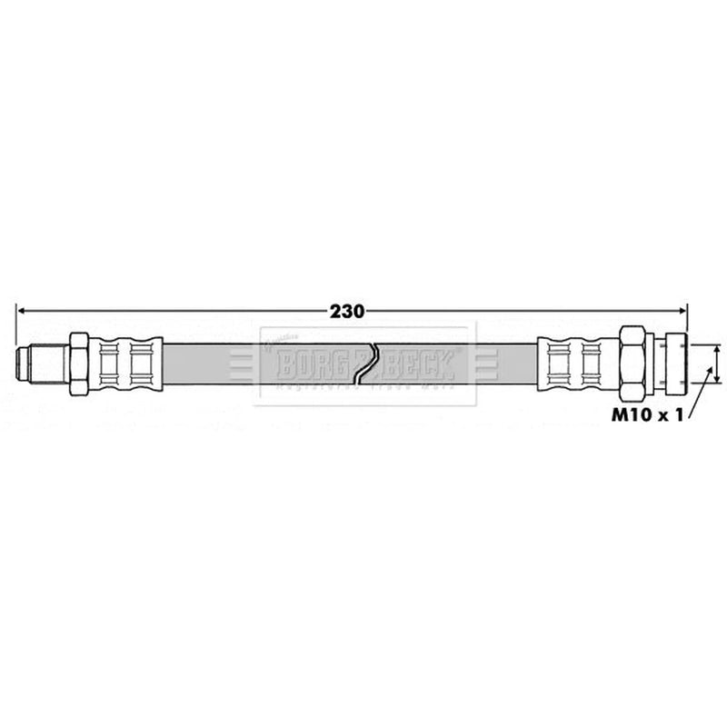Borg & Beck Brake Hydraulic Hose Line Rear Right BBH7502