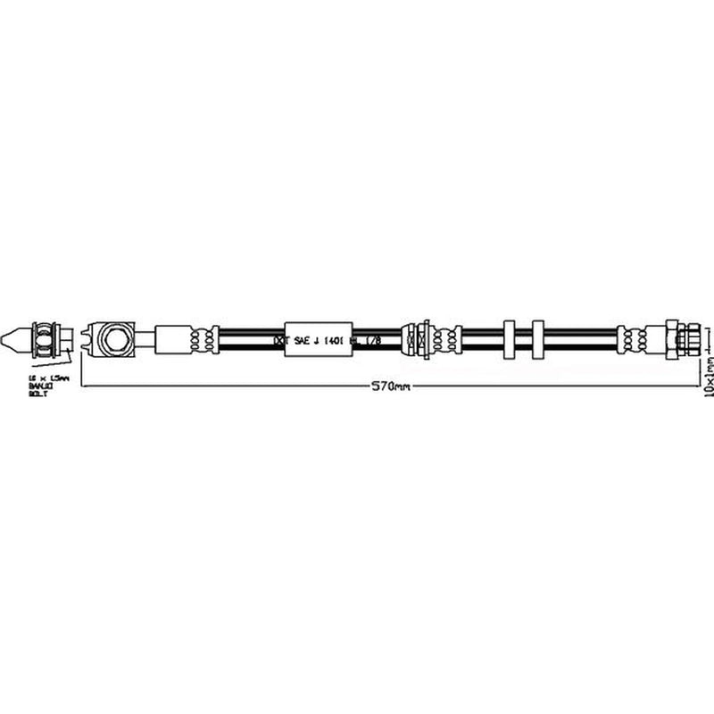 Abtex Brake Hydraulic Hose Line Right ABH1250