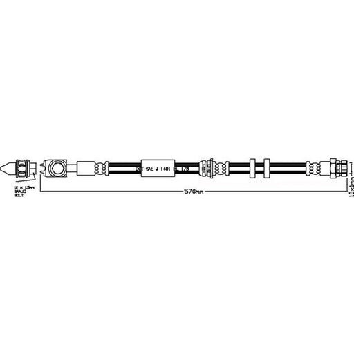 Abtex Brake Hydraulic Hose Line Right ABH1250