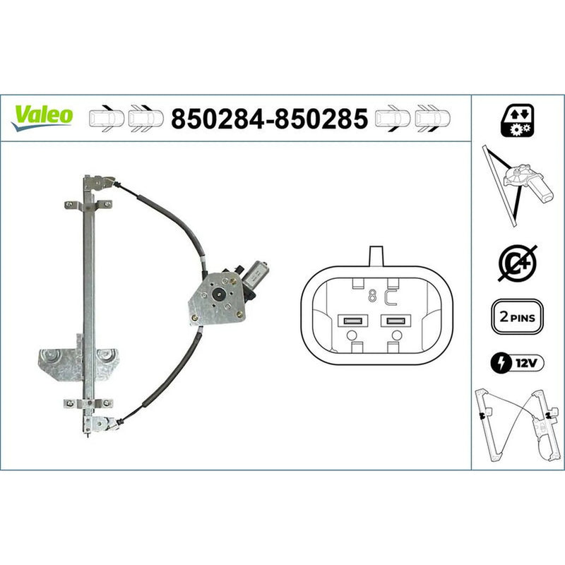 Valeo Electric Window Regulator Lifter Right Front 850285