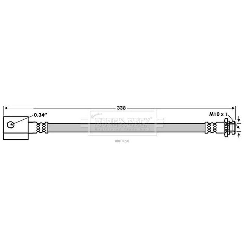 Borg & Beck Brake Hydraulic Hose Line Rear Left BBH7650