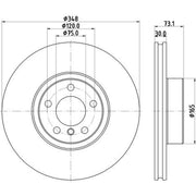 DON 2 x Front Vented Brake Discs PCD20431