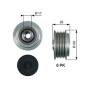 Gates Alternator Overrunning Freewheel Clutch OAP7185