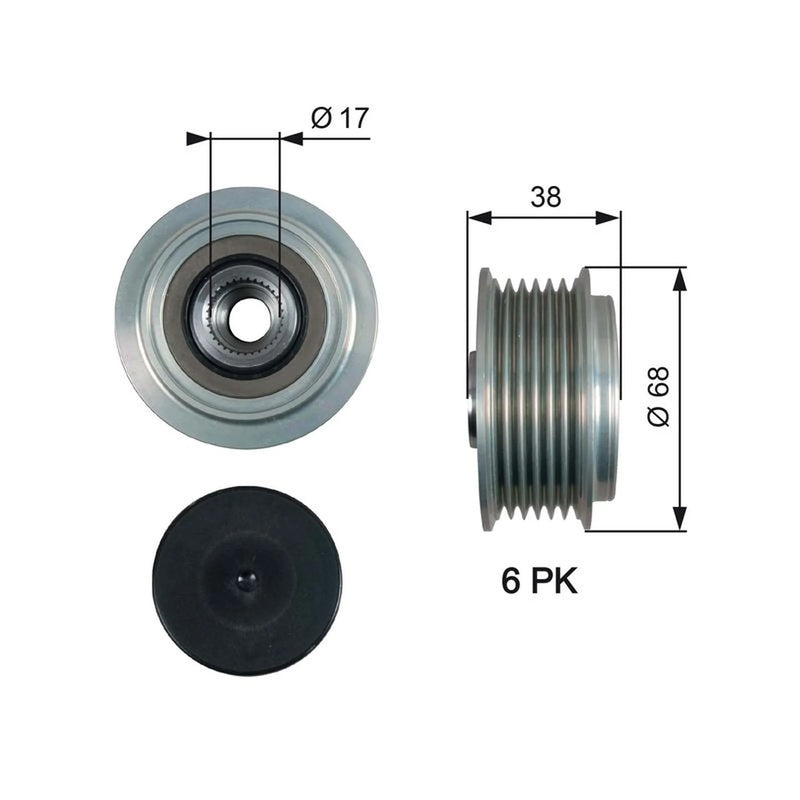 Gates Alternator Overrunning Freewheel Clutch OAP7185