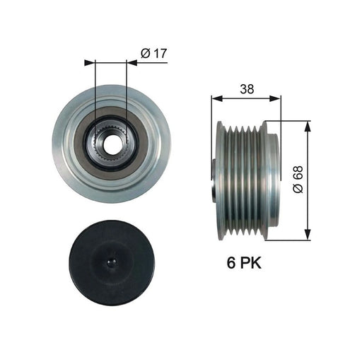 Gates Alternator Overrunning Freewheel Clutch OAP7185