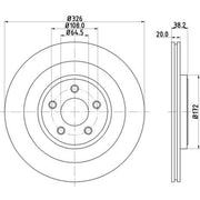 Mintex 2 x Vented Rear Brake Discs MDC1937C-x2
