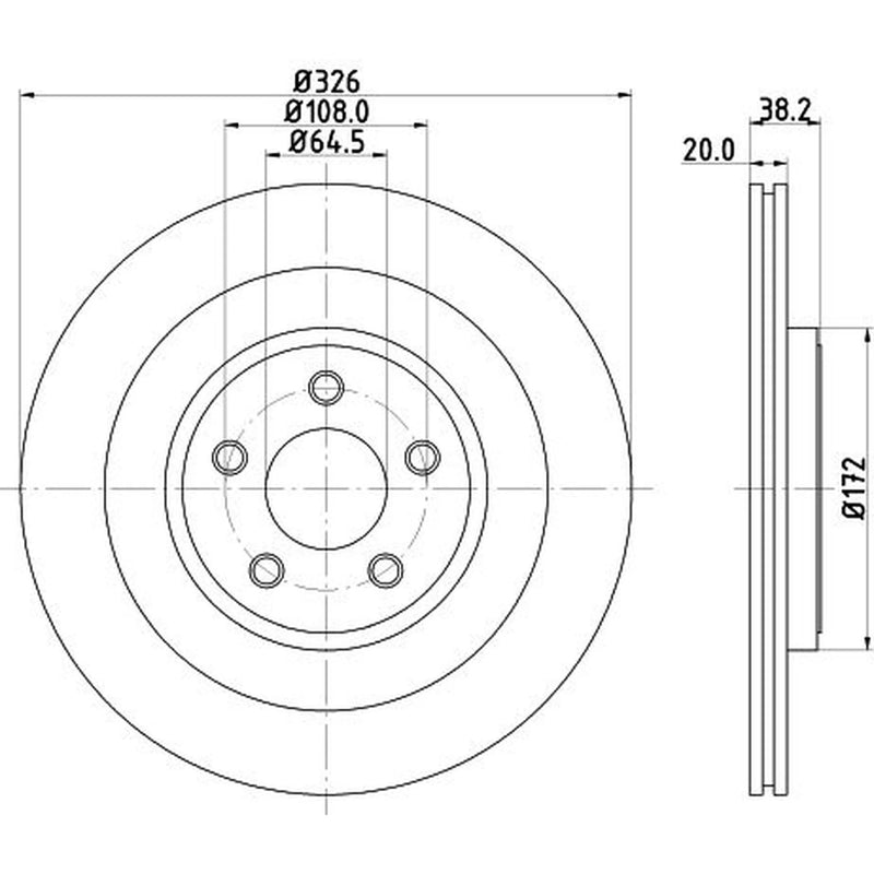 Mintex 2 x Vented Rear Brake Discs MDC1937C-x2