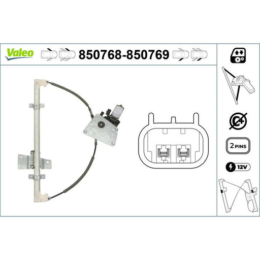 Valeo Electric Window Regulator Lifter Left Front 850768