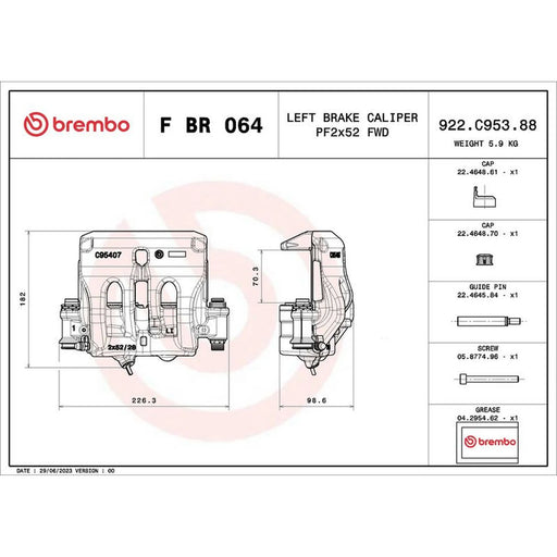 Brembo Brake Caliper Assembly Front FBR064
