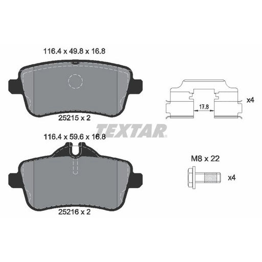 Textar Rear Brake Pad Set 2521505