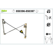 Valeo Electric Window Regulator Lifter Left Front 850396