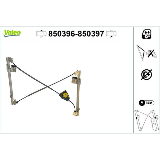 Valeo Electric Window Regulator Lifter Left Front 850396