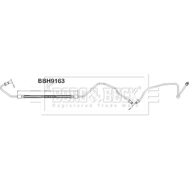 Borg & Beck Brake Hydraulic Hose Line outer BBH9163
