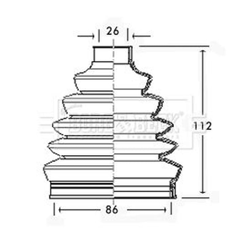 Borg & Beck Drive Shaft Bellow Kit Wheel Side Polychloroprene (N BCB2350R