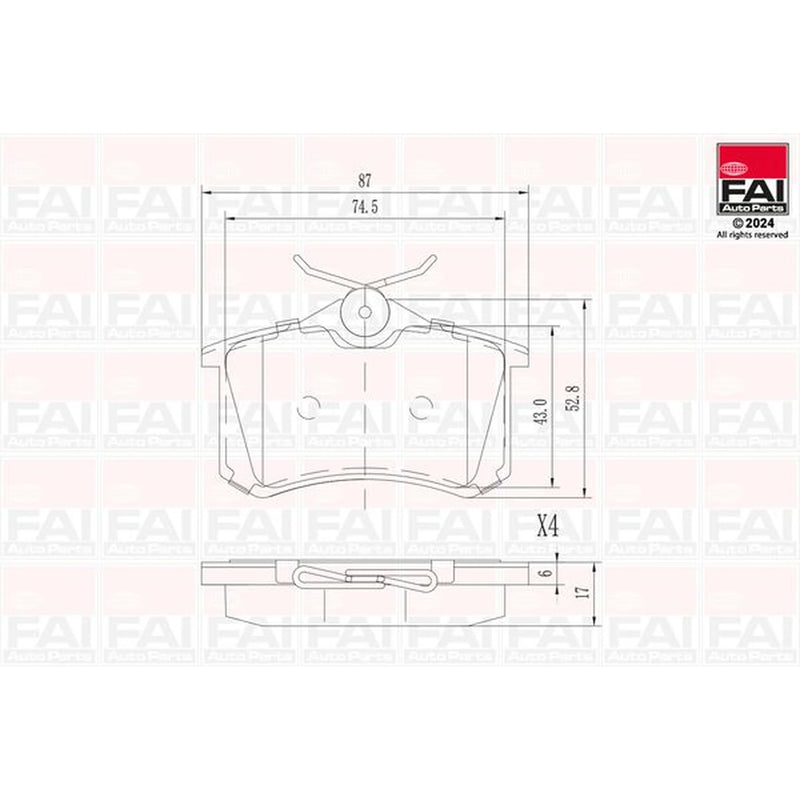 FAI Rear Brake Pad Set BP100