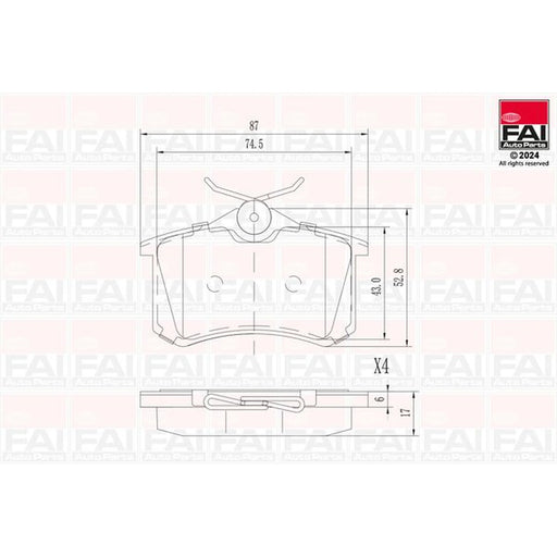 FAI Rear Brake Pad Set BP100
