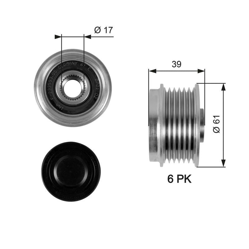 Gates Alternator Overrunning Freewheel Clutch OAP7042