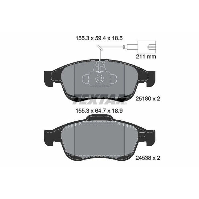 Textar Front Brake Pad Set 2518001