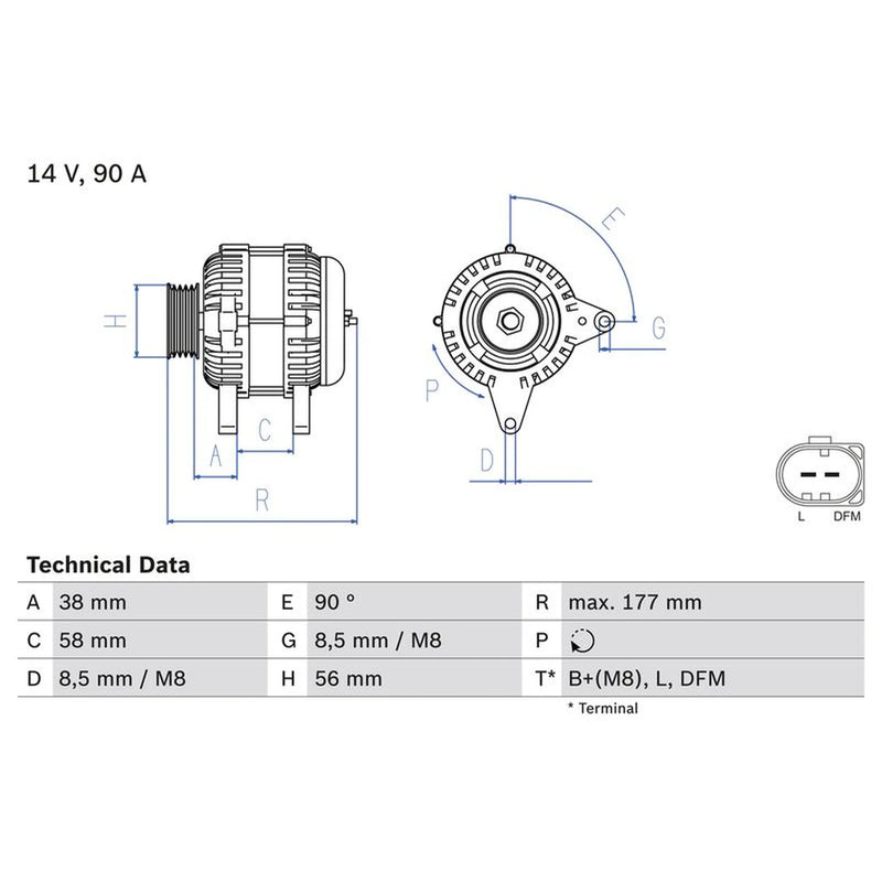 Bosch Car Alternator 12V 0 986 049 101