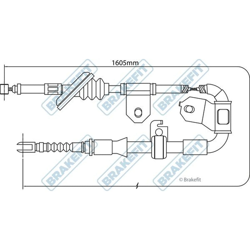 Apec Handbrake Cable Left Rear BBC3430