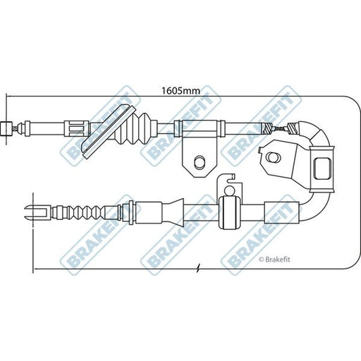 Apec Handbrake Cable Left Rear BBC3430