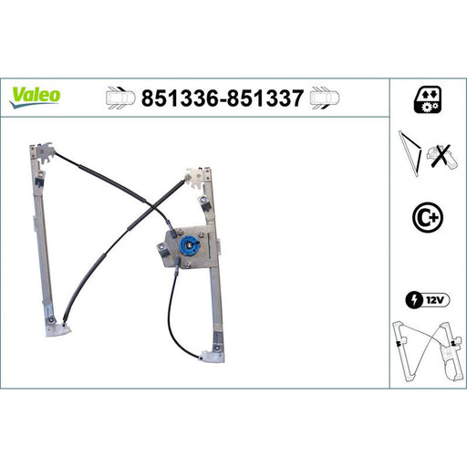 Valeo Electric Window Regulator Lifter Right Front 851337