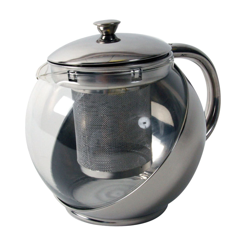 Edgcumbe stainless steel and glass teapot (0.9L) 1177 - UK Camping And Leisure - Van Life Living