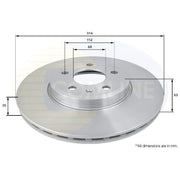 Comline 2 x Vented Front Brake Discs ADC1476V-x2