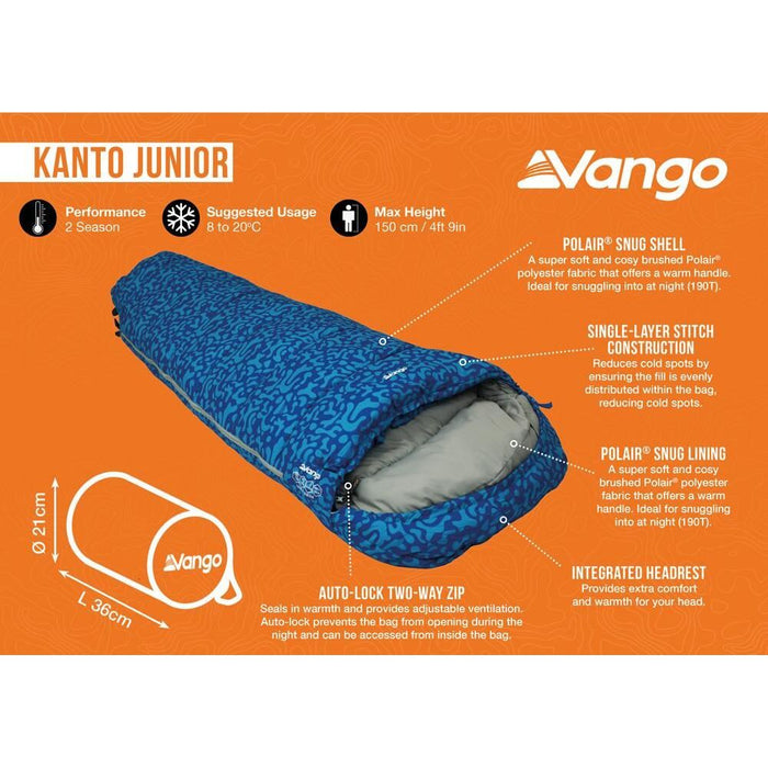 Vango Kanto Junior Junior Byzantium Sleeping Bag - Vango - Van Life Living