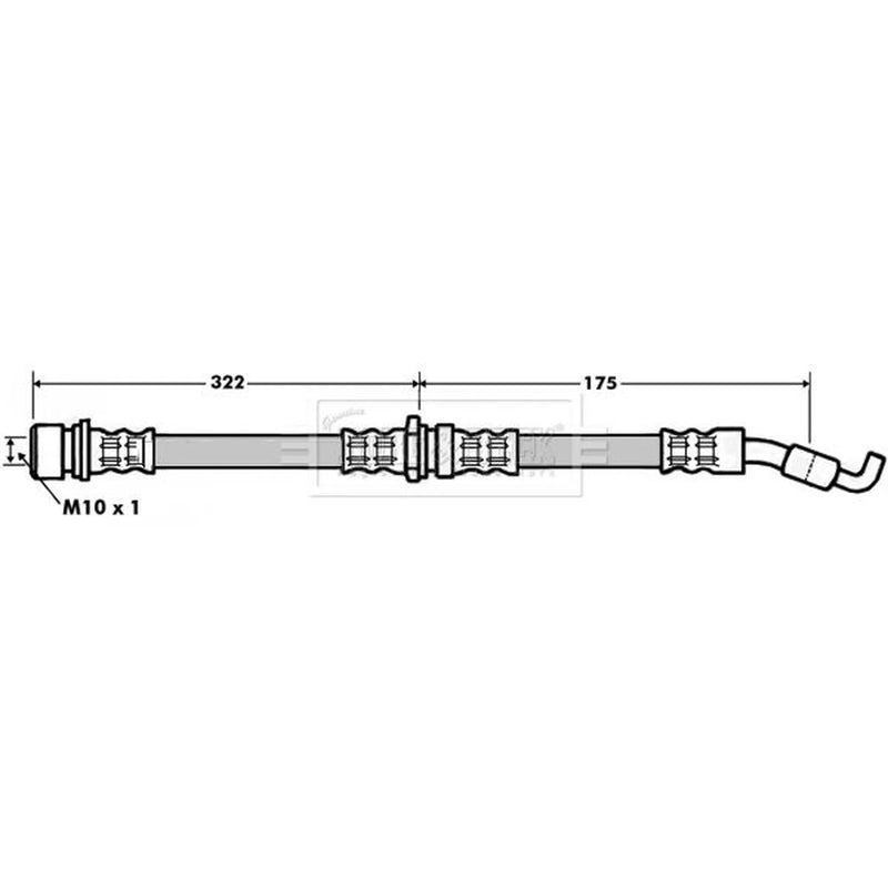 Borg & Beck Brake Hydraulic Hose Line Front BBH7198