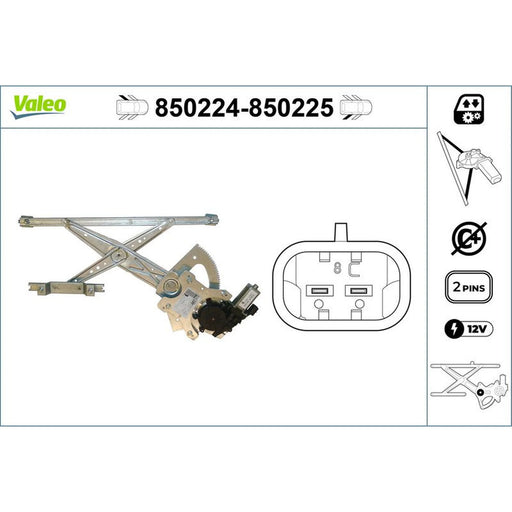 Valeo Electric Window Regulator Lifter Right Rear 850225