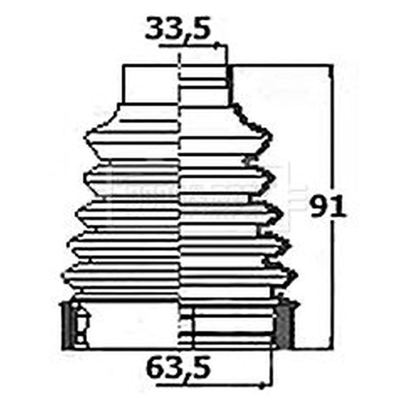 Borg & Beck Drive Shaft Bellow Kit transmission sided Thermop BCB6140