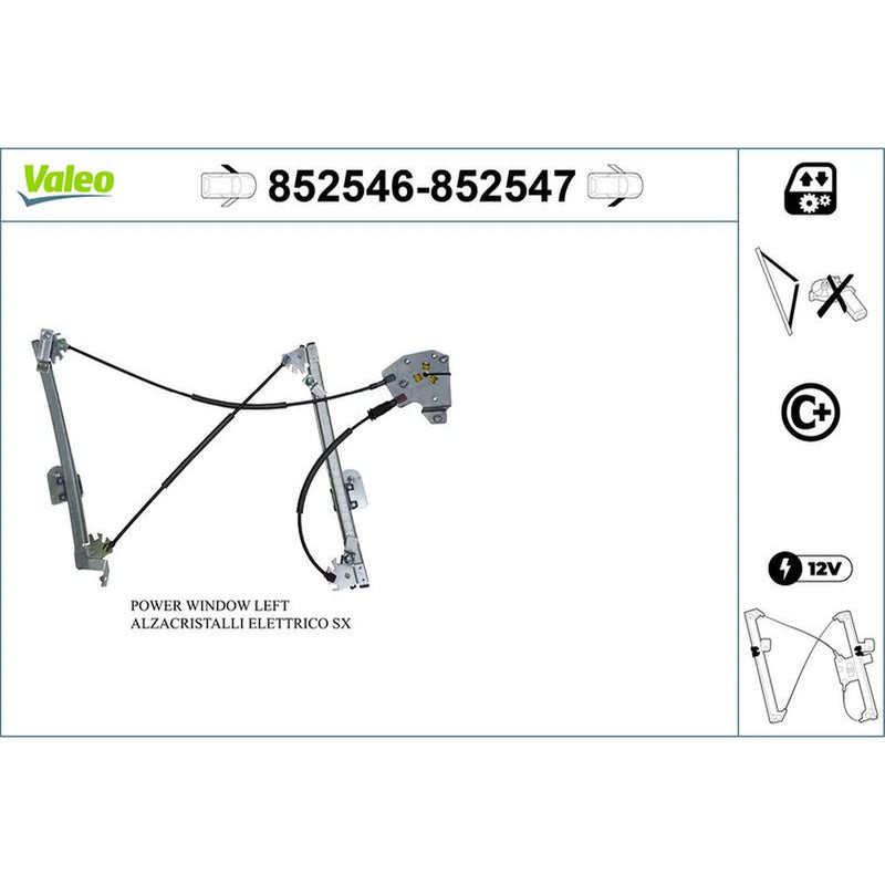 Valeo Electric Window Regulator Lifter Left Front 852546