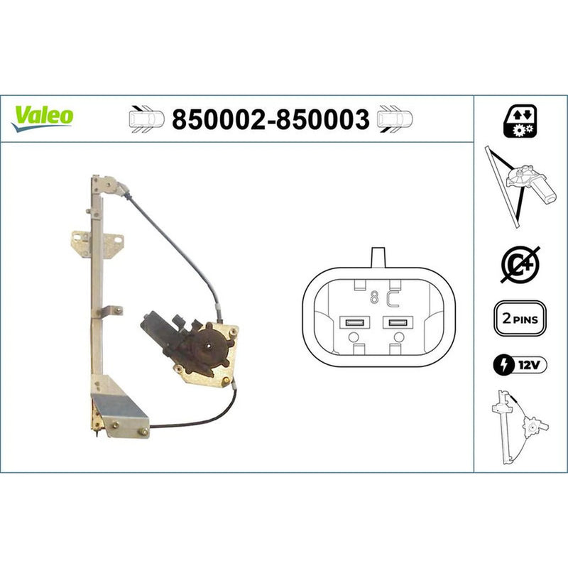 Valeo Electric Window Regulator Lifter Left Rear 850002