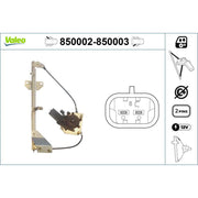 Valeo Electric Window Regulator Lifter Right Rear 850003