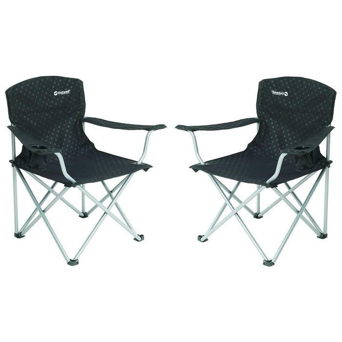 2x Outwell Catamarca Folding Chair Camping Caravan Fishing Black 2022 125kg - Outwell - Van Life Living