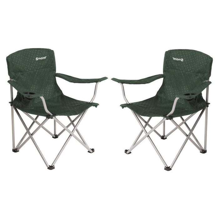 2x Outwell Catamarca Folding Chair Camping Caravan Fishing Green 2022 125kg - Outwell - Van Life Living