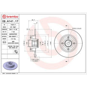 Brembo 2 x Solid Rear Brake Discs 08.A141.17-x2