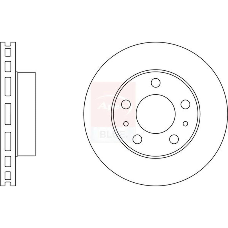Apec 2 x Vented Front Brake Discs SDK6490-x2