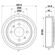 Mintex Brake Drum Assembly Rear MBD023