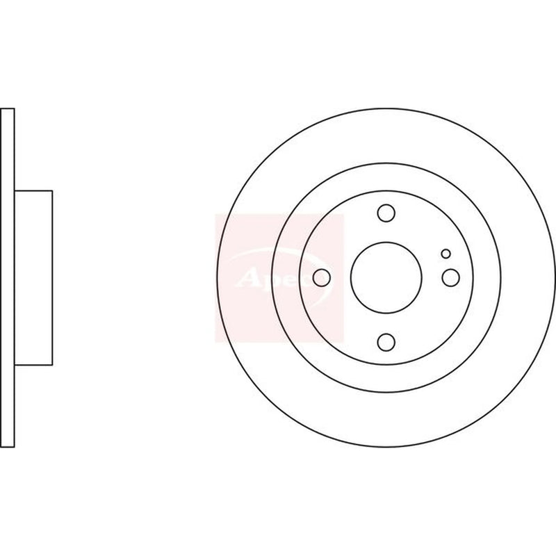 Apec 2 x Solid Rear Brake Discs DSK2095-x2