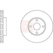 Apec 2 x Vented Front Brake Discs DSK2213-x2