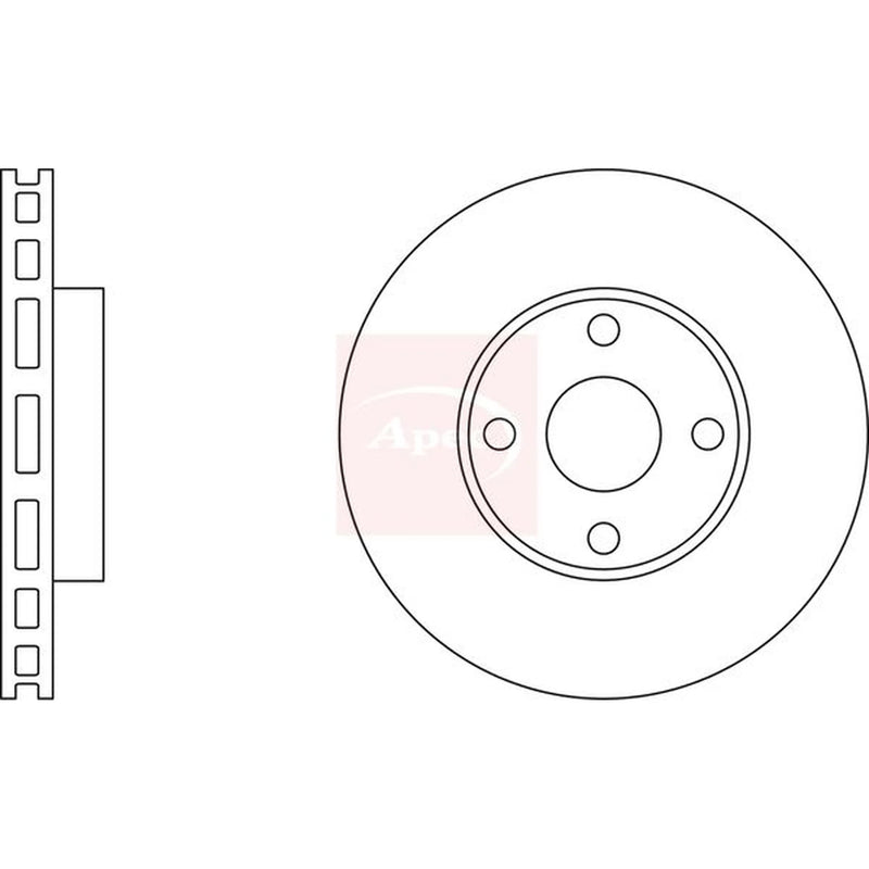 Apec 2 x Vented Front Brake Discs DSK2213-x2