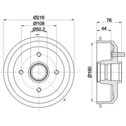 Mintex Brake Drum Assembly Rear MBD008
