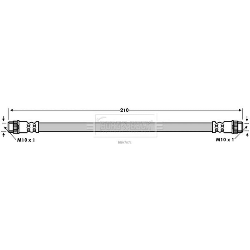 Borg & Beck Brake Hydraulic Hose Line inner BBH7671