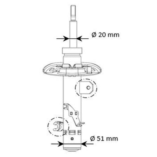 KYB Shock Absorber Damper Strut Front Right 3338069
