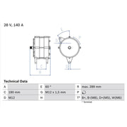 Bosch Car Alternator 12V 0 986 041 640